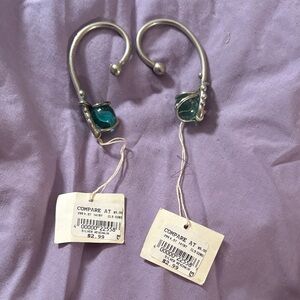 Silver Hook keychain with Teal Accents